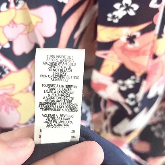 Julia Jordan Floral Puff-Sleeve Navy Blue Short Sleeve Midi Dress Size 4, NWT - Picture 16 of 16